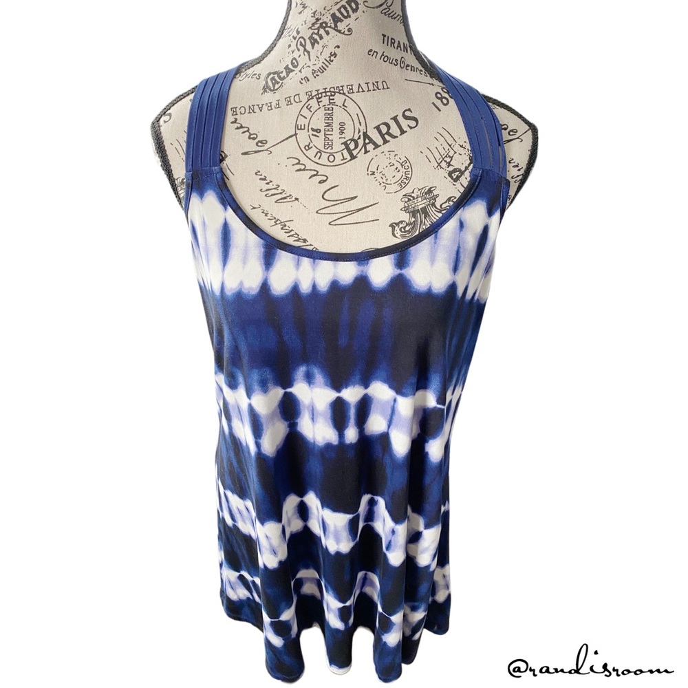 EUC Apt. 9 Women’s Blue and White Tie-Dye Sleeveless Mini Dress/Cover-Up Size XL - Picture 8 of 15